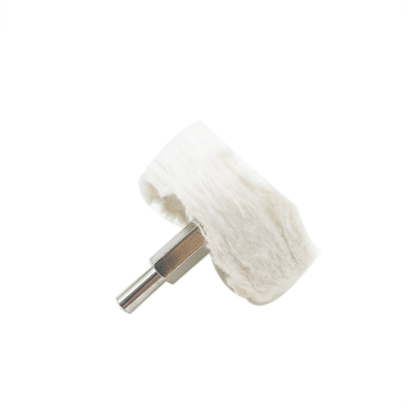 Rueda de tela blanca al por mayor transfronteriza con mango espejo pulido encerado cilíndrico seta cono rueda de tela cabeza de molienda mango diámetro 6mm