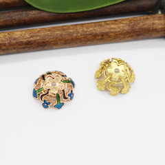 diy飾品配件 古裝頭飾純銅保色花托花帽 手工材料古風如意珍珠托