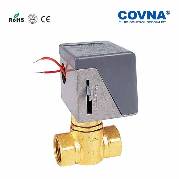 科威纳COVNA黄铜电动二通阀 空调用电动二通阀