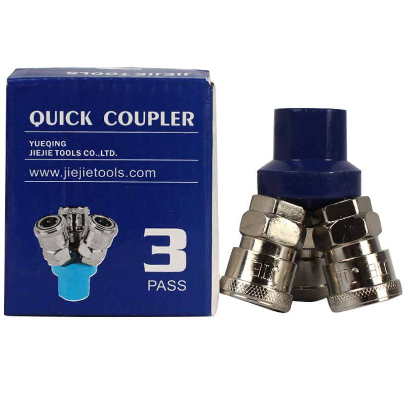 气动接头圆二通 圆三通长尾内丝外丝风炮风管接头C式自锁快速接头