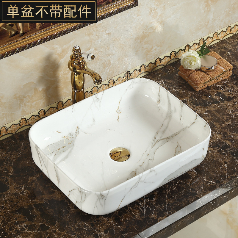 Mesa de cerámica nórdica lavabo estilo europeo lavabo estilo chino Hotel lavabo colorido arte lavabo pequeño apartamento mármol cuenca