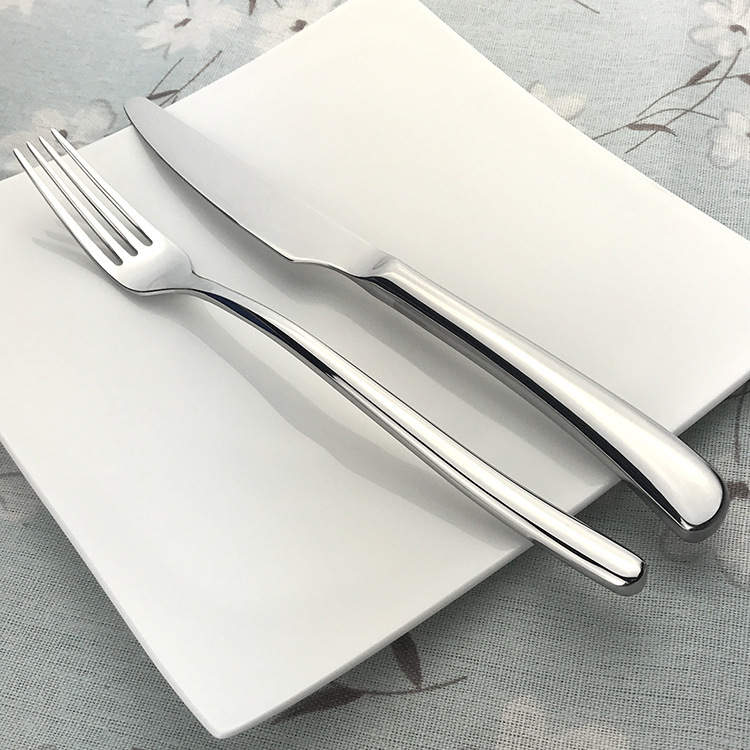 Factory wholesale thick stainless steel Western knife and fork tableware high-end dinner main meal knife and fork set two-piece set