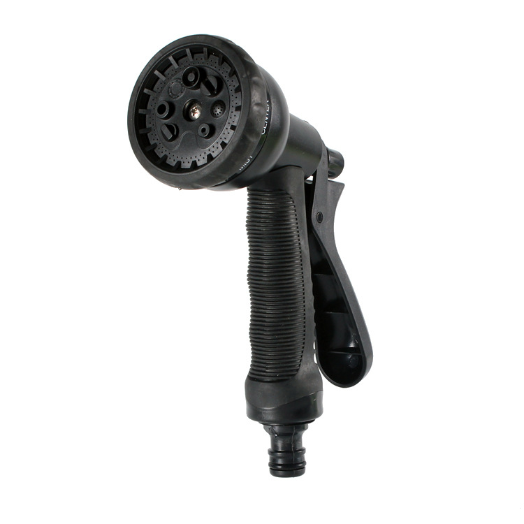 跨境专供高压洗车8、8功能包胶水枪绿色  高压伸缩水管专用