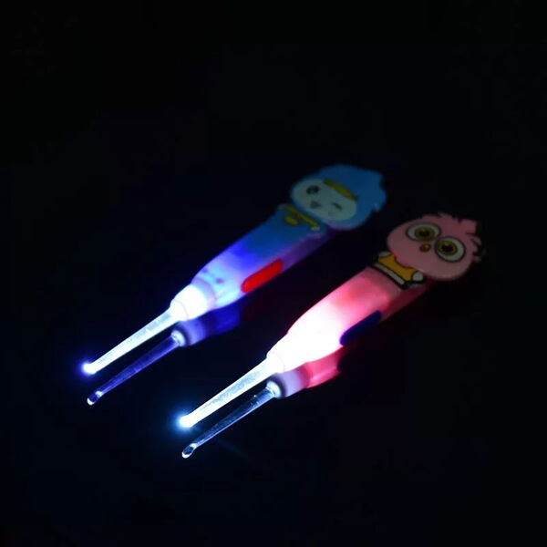 cartoon glowing children's safe ear picking