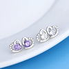 Fashionable accessory, zirconium, cute hypoallergenic earrings, Korean style