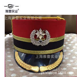 订做红色筒帽各类舞台帽表演帽酒店行李生帽门童帽定制制服帽子