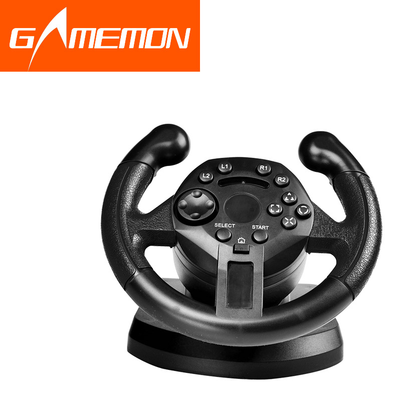 Mini Ps3/PC todo en un volante de carreras de simulación de conducción juego manejar vibración juego volante