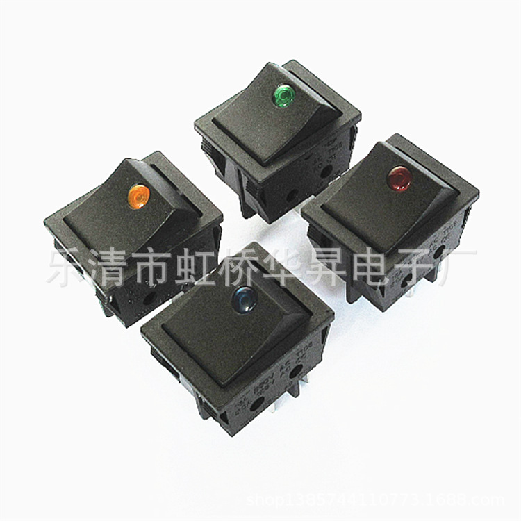 供应船型开关KCD4四脚带灯猫眼船型开关按钮开关水泵开关翘板开关