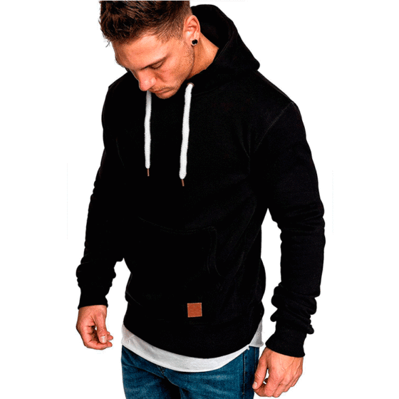 New Men's Solid Color Outdoor Fitness Sports Sweat Casual Fashion Pullover Top