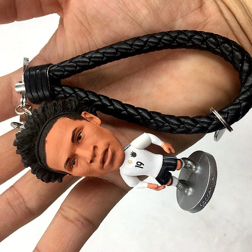 European Cup football star doll model Messi Neymar C Ronaldo Griezmann doll pendant buckle