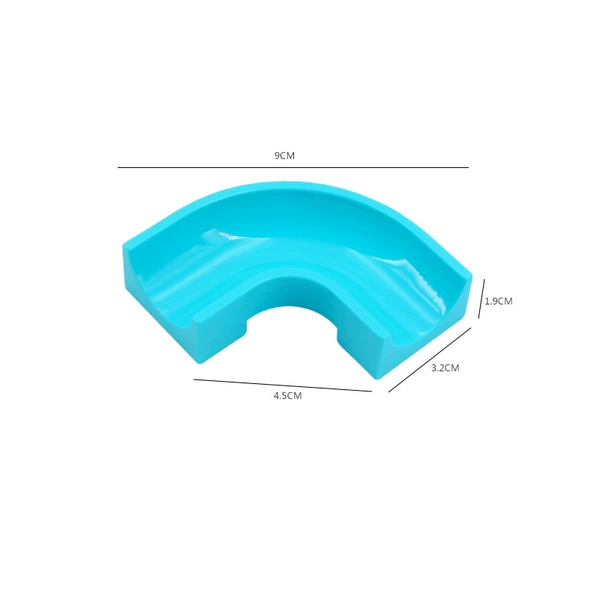 Two-way long curved track-aqua blue
