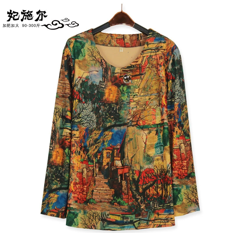 Футболка с длинными рукавами для женщин среднего и пожилого возраста, новая осенне-зимняя одежда свободного размера для мам 50-90 лет