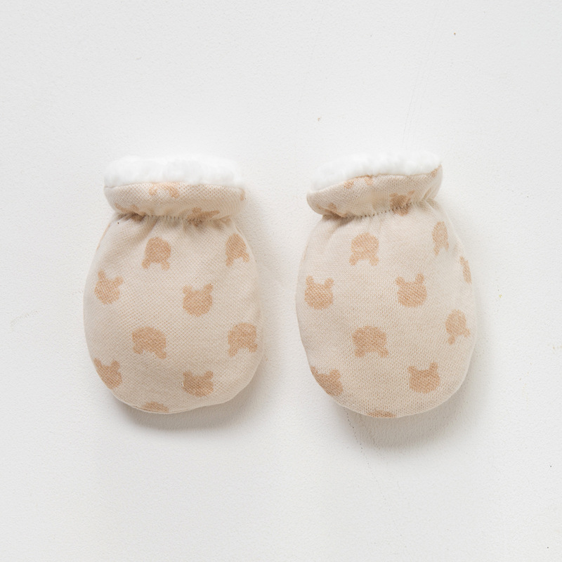 Guantes antiarañazos para bebés, guantes gruesos para recién nacidos, imitación de lana de cordero, protección cálida para bebés en otoño e invierno, guantes gruesos y cálidos al por mayor. image 9