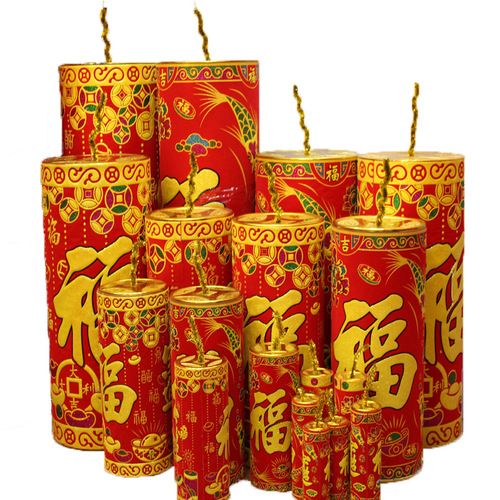 Shopping mall hotel lobby Spring Festival decoration window display firecracker props large New Year simulation sitting cannon decoration