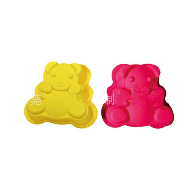 儿童硅胶烤盘10cm蛋糕模日用卡通小熊烘培用品食品级耐高温烘焙