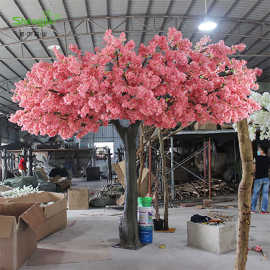 厂家直销仿真樱花树 新年酒店装饰半面靠墙假花树3米 仿真樱花树