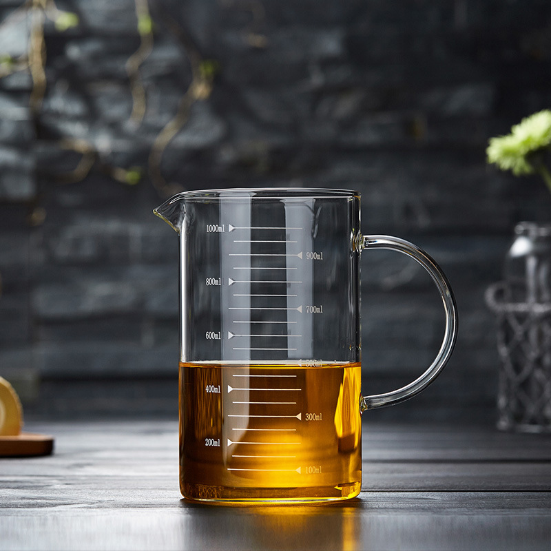 定製量杯刻度牛奶咖啡量杯 批發烘焙玻璃水杯子容器 透明飲品大杯