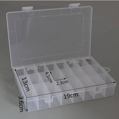 High fixed 24 grid plastic box transparent covered parts storage box classification component product packaging box wholesale PP