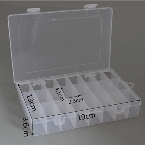 High fixed 24 grid plastic box transparent covered parts storage box classification component product packaging box wholesale PP