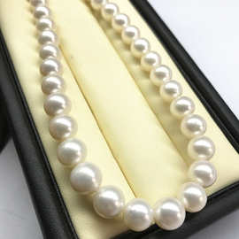 8-10mm正圆形少瑕淡水养殖珍珠 半成品珠串珠链珍珠项链 诸暨批发