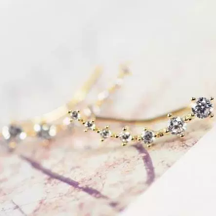 Семь звезд серьги-устойчивые к ушной раковине, сплав, клипса доступна в серебре или золоте