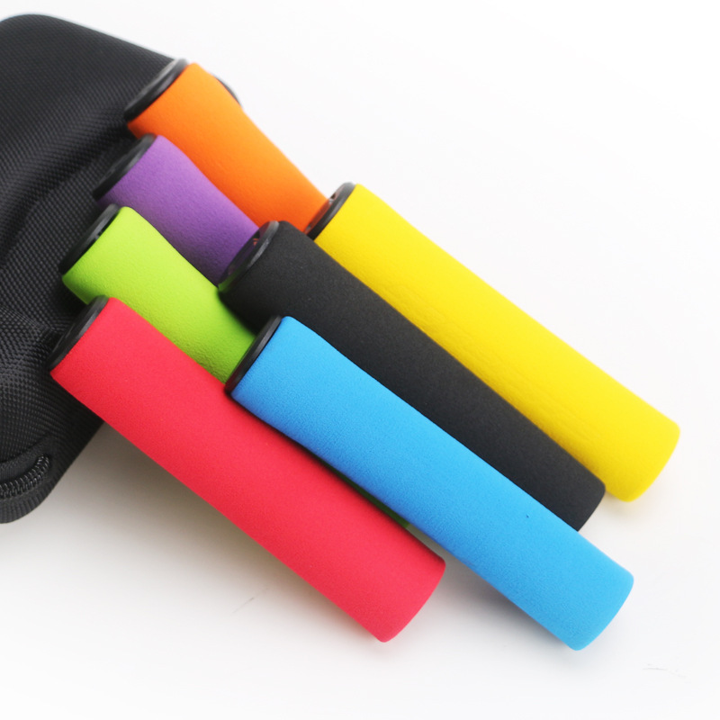 Cubierta de la manija de bicicleta de montaña antideslizante amortiguador de choque resistente al desgaste manija de la manija de color rojo esponja cubierta de la manija con el bloque de la manija