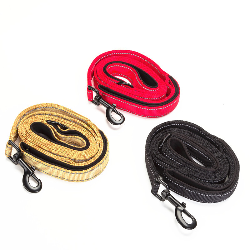 Cross-border Venta caliente multifuncional noche reflexivo nylon correa para mascotas largo corto perro Correa perro cadena 1,5 m