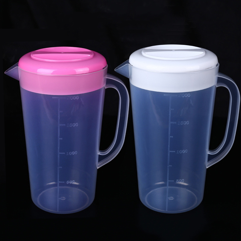 冷水壶2000ml毫升 带盖量杯 大容量量杯厂家直销