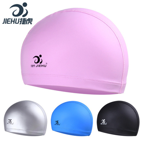 Swimming cap wholesale waterproof breathable comfortable PU coated swimming cap factory swimming supplies men and women adult enlarged swimming cap