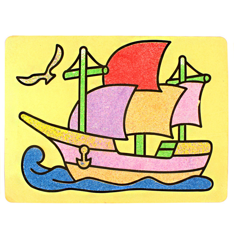 Wholesale oversized children's sand painting cartoon diy educational toys ordinary yellow color large oversized sand painting