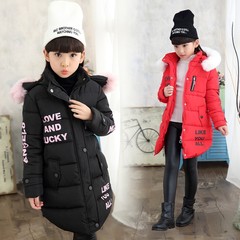 Winter New Letter Hooded Long-Sleeve Children's Cotton Coat Korean Style Thick Children's Cotton Padded Jacket For Middle Kids