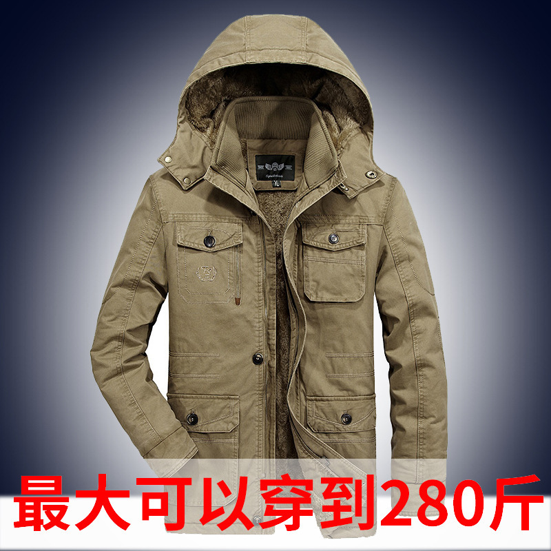 Cross-border exclusivo más el tamaño de los hombres de la capa de longitud media más tamaño nueva chaqueta acolchada de algodón de invierno 8XL chaqueta acolchada de algodón 1792