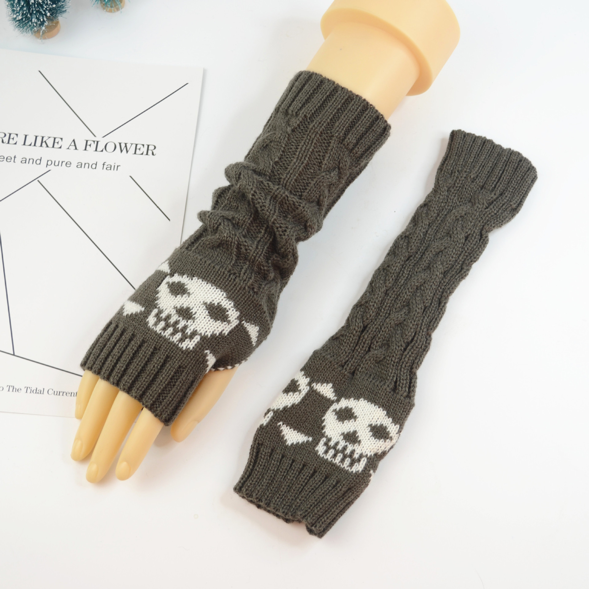 Yifan Otoño e Invierno deportes al aire libre ciclismo cálido estilo coreano cráneo personalizado de media longitud de punto opresleeve hombres y mujeres manga del brazo