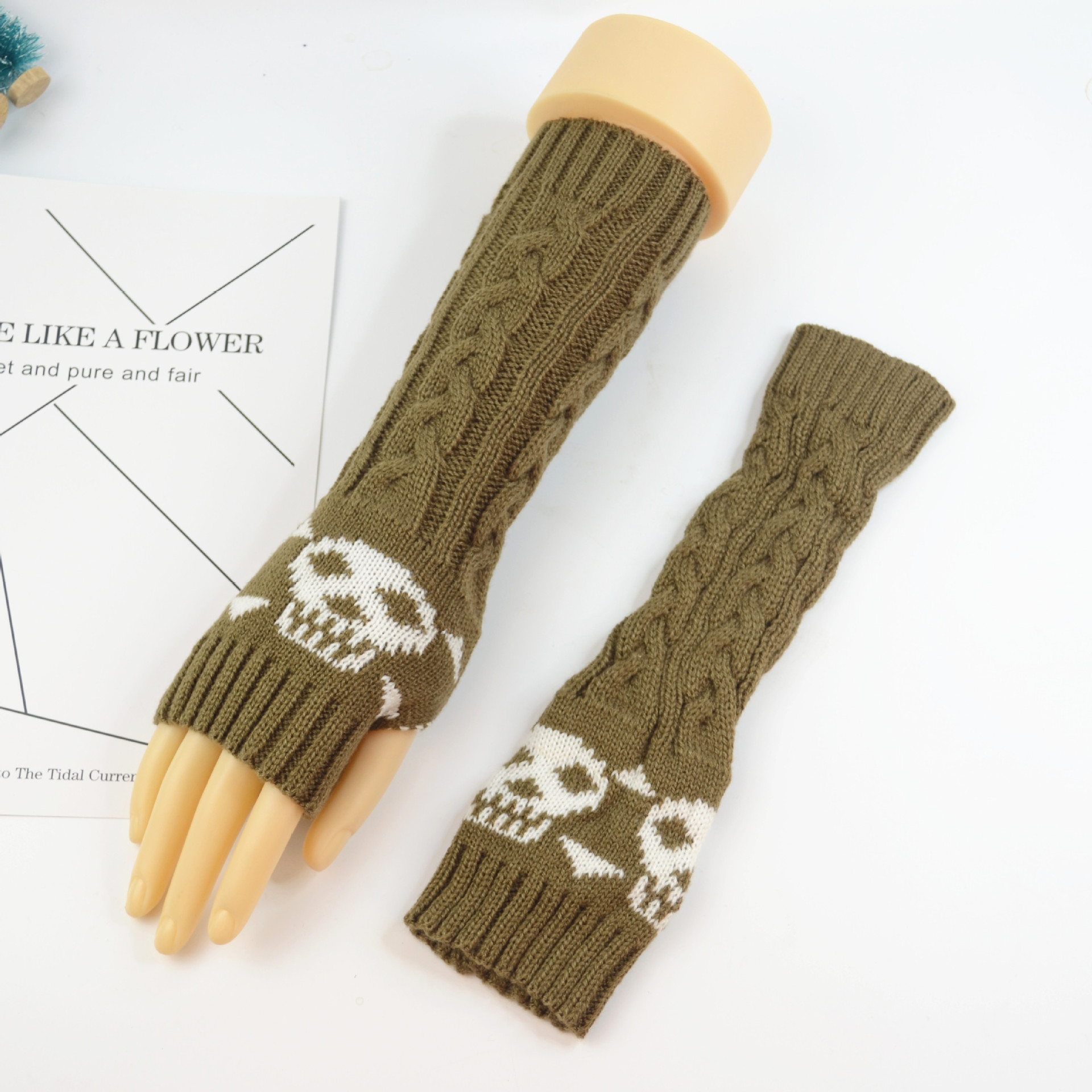 Yifan Otoño e Invierno deportes al aire libre ciclismo cálido estilo coreano cráneo personalizado de media longitud de punto opresleeve hombres y mujeres manga del brazo