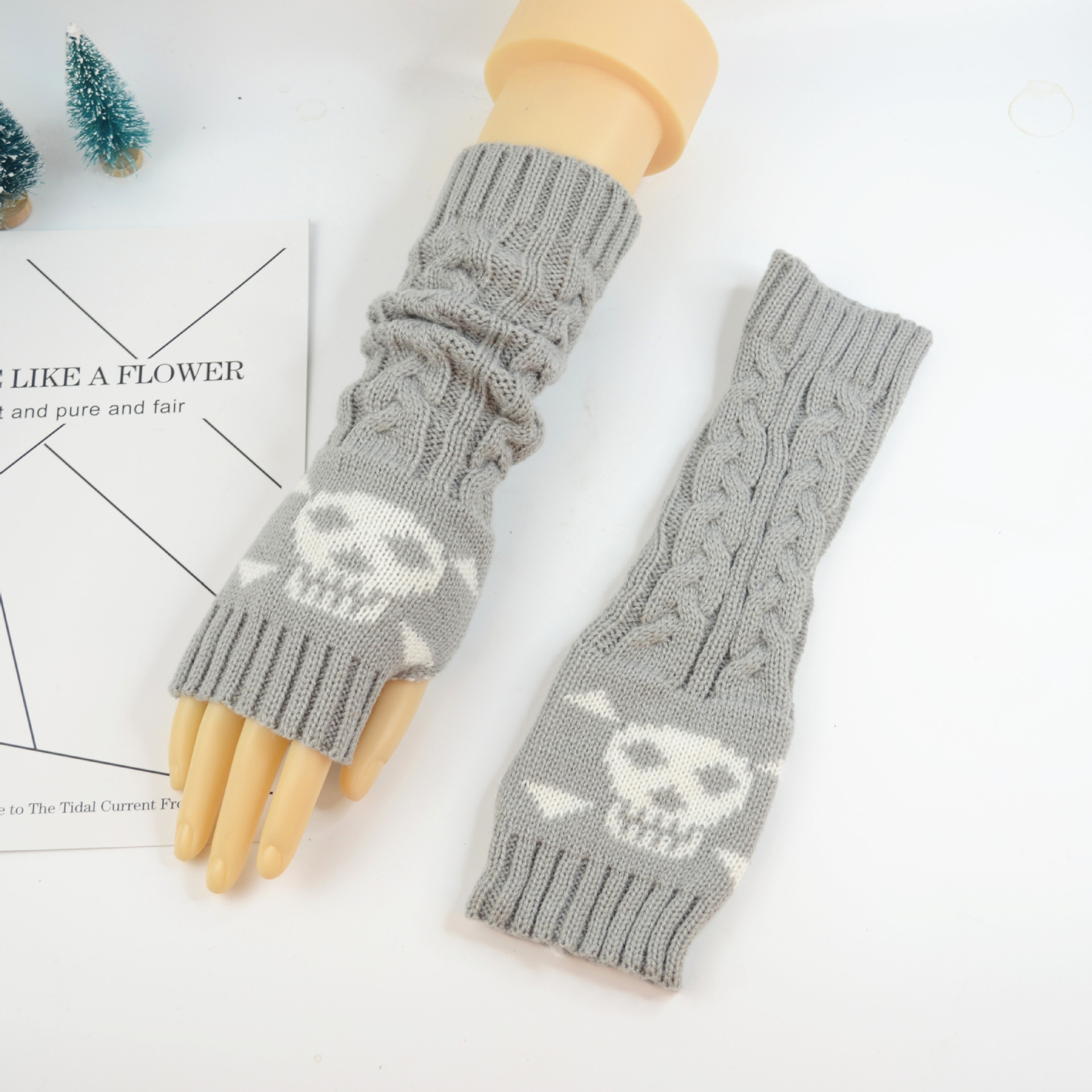 Yifan Otoño e Invierno deportes al aire libre ciclismo cálido estilo coreano cráneo personalizado de media longitud de punto opresleeve hombres y mujeres manga del brazo