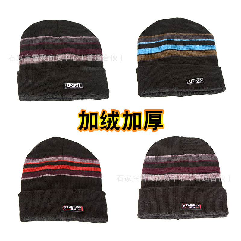 厂价直批男士毛线帽加绒加厚兵帽地摊跑江湖针织帽保暖骑车包头帽