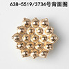 Metal golden hair accessory from pearl, with snowflakes