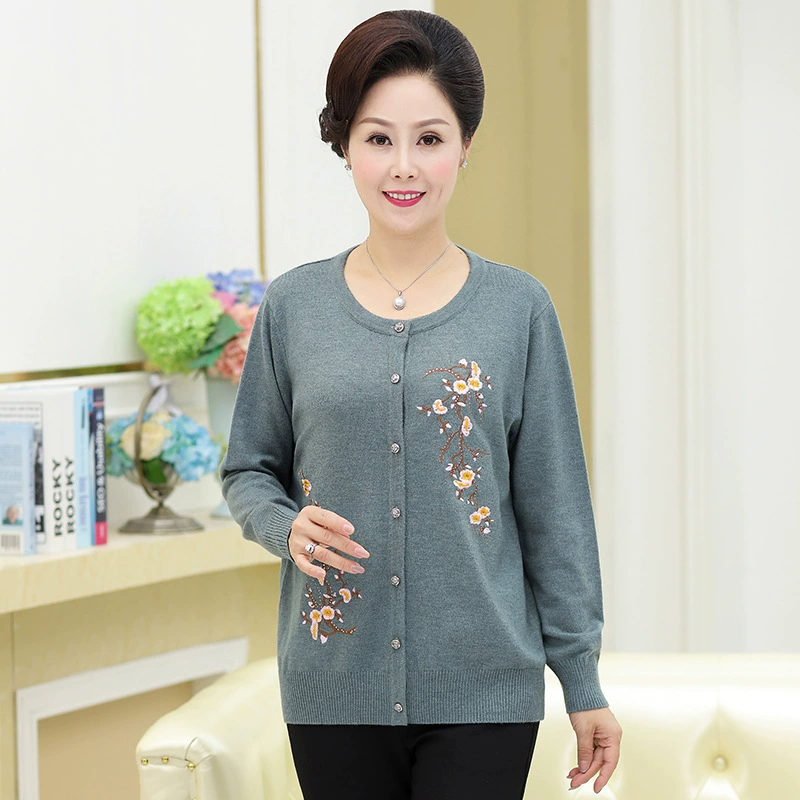 06 очень больших размеров 200 кг женская одежда больших размеров очень большой размер шерстяной кардиган среднего и пожилого возраста осень-зима Новый свитер Fat Mom