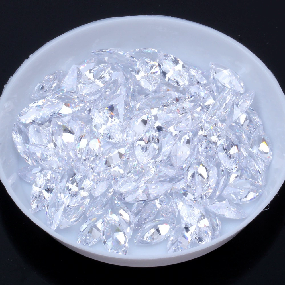 White zirconium, transparent gemstone, watch, with gem