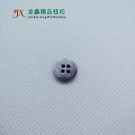 金鑫K601树脂3D印花 紫色丛林 四眼衬衫纽扣新中式国风马甲香云纱