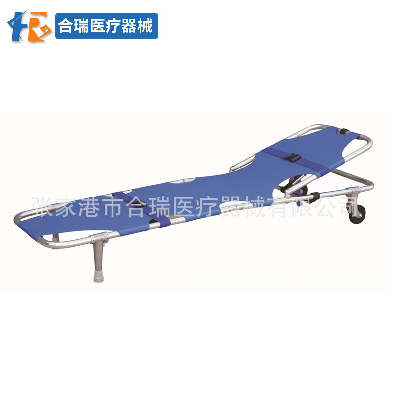 供应医用急救担架带轮救援折叠担架 简易担架铝合金折叠担架车