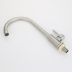 Factory supply 304 stainless steel single cold kitchen faucet vertical rotating dish basin sink faucet