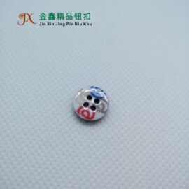金鑫树脂3D印花羊角形状四眼衬衫纽扣童装民族风毛衣开衫复古
