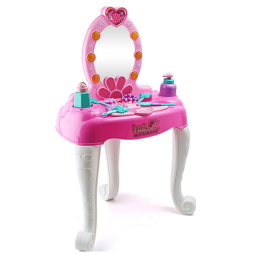 Cross-border children's luxury lighting music simulation jewelry dressing table set play house girl makeup toys