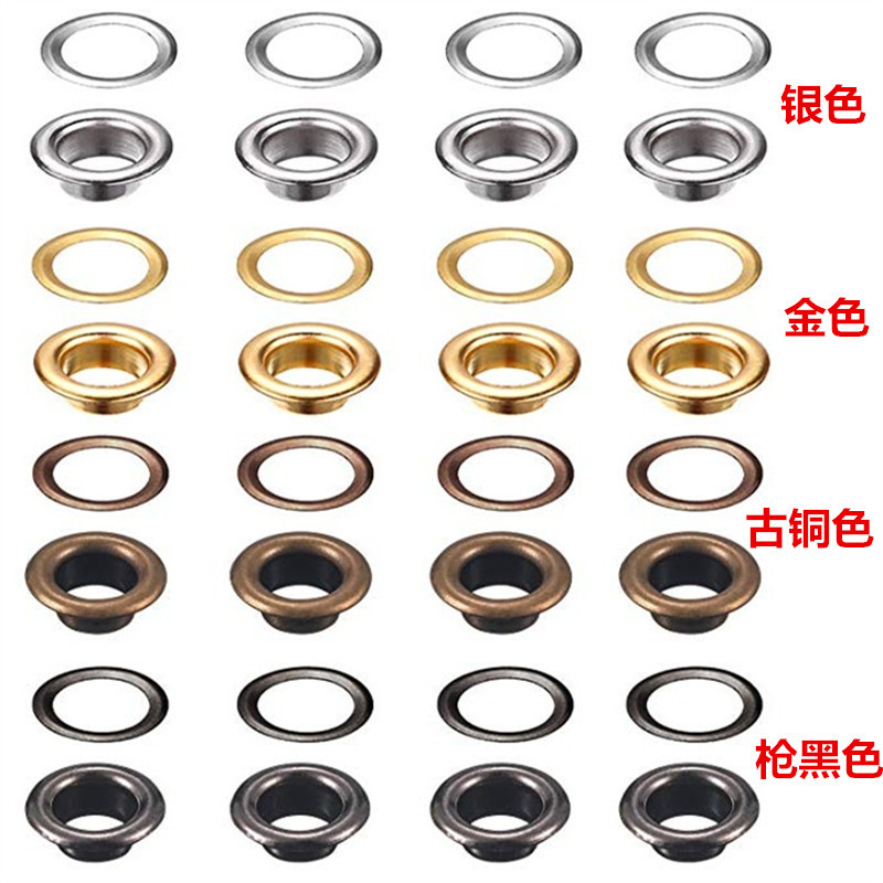 En stock 100 sets 10mm agujero de aire de cobre con herramientas de instalación caja agujero de aire Traje bolsas cuero remache zapato ojo hebilla