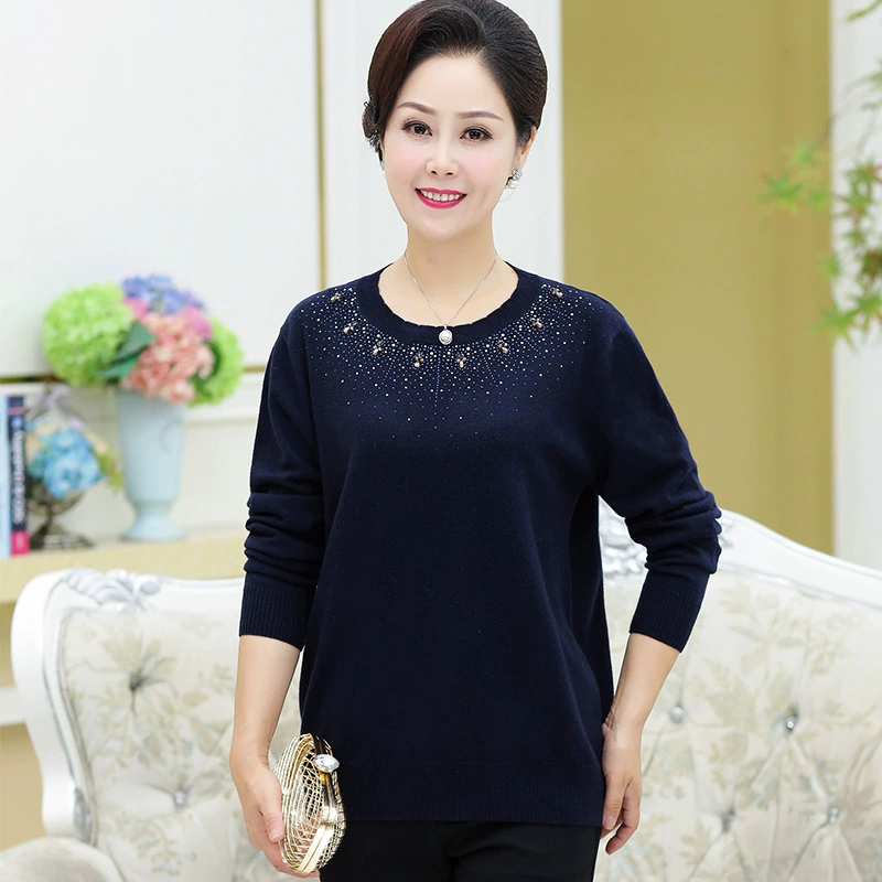 8003 супер толстый свитер для матери для женщин среднего и пожилого возраста 200 кг плюс толстая осень и зима новая шерстяная Базовая рубашка больших размеров