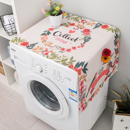 Manufacturer wholesale washing machine cover refrigerator dust cover sun protection waterproof cloth cotton and linen cover towel microwave oven cover cloth