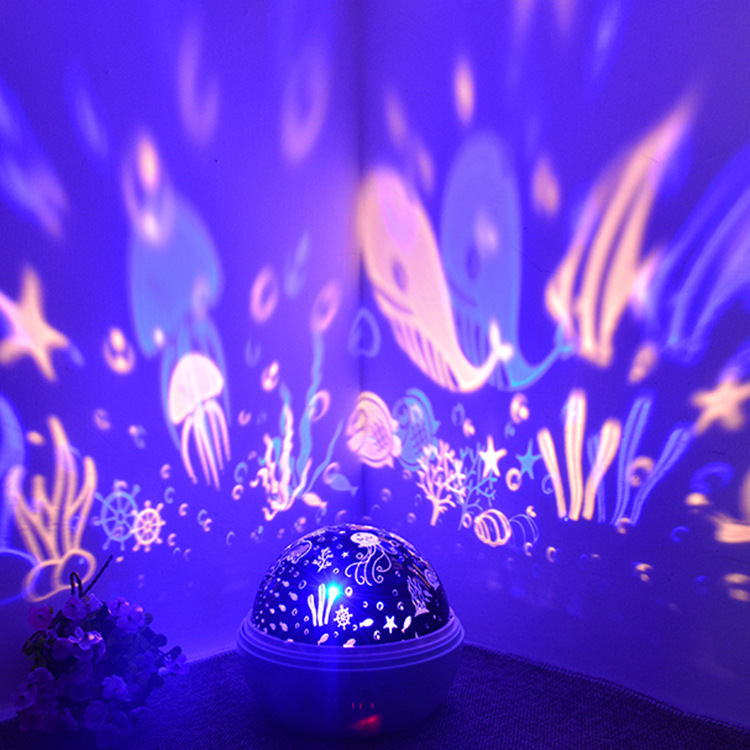 Lámpara de cielo estrellado transfronteriza cuidadosamente seleccionada, regalo creativo para días festivos y cumpleaños, lámpara de proyección giratoria para dormitorio infantil