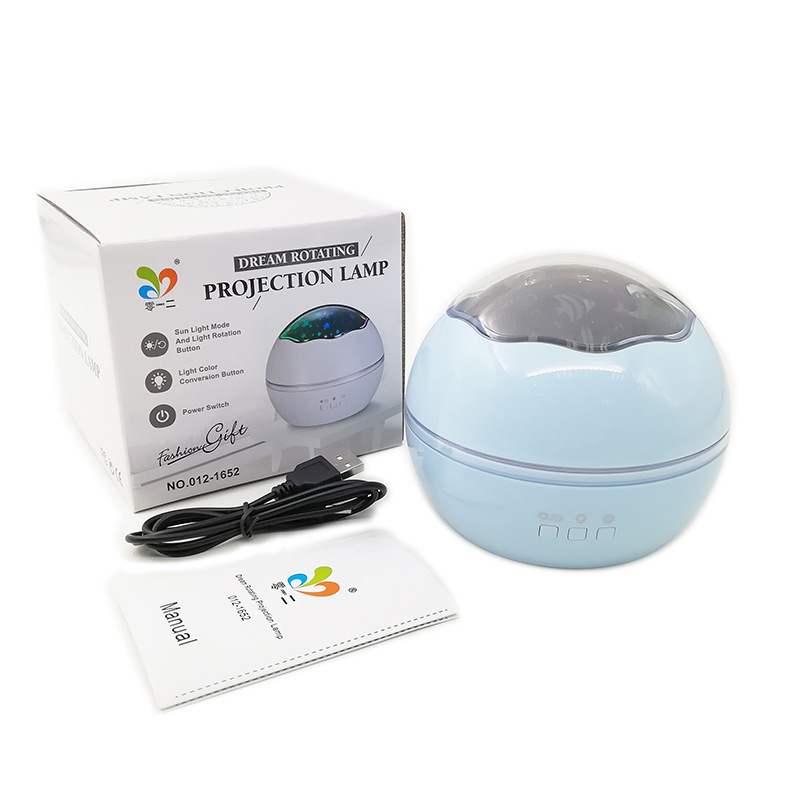 En stock transfronterizo pequeña bola estrella luz creativa vacaciones cumpleaños regalo dormitorio estrellado USB noche luz giratoria proyección
