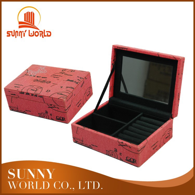 高级感pu皮革印花珠宝首饰盒戒指项链饰品收纳包装盒高端皮质礼盒